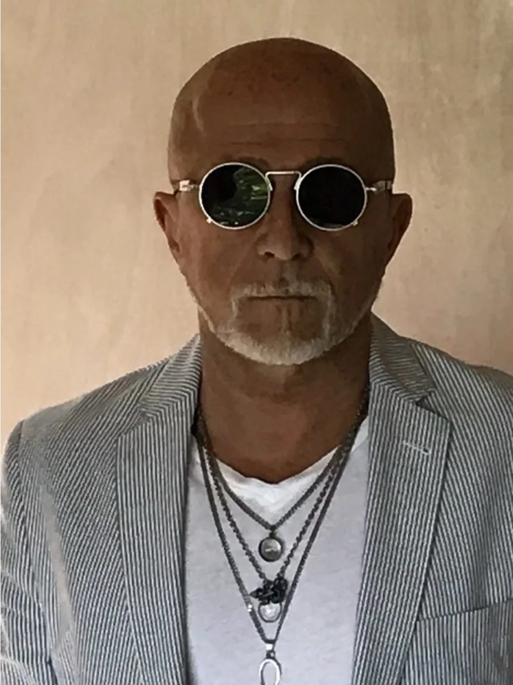 Jean Paul Gaultier Silver Frame Sunglasses with blue Lenses